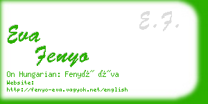 eva fenyo business card